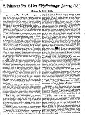 Aschaffenburger Zeitung Montag 8. April 1861