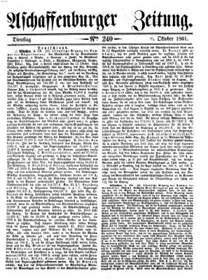Aschaffenburger Zeitung Dienstag 8. Oktober 1861