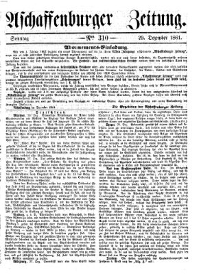 Aschaffenburger Zeitung Sonntag 29. Dezember 1861