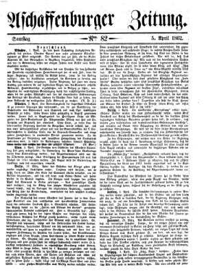 Aschaffenburger Zeitung Samstag 5. April 1862