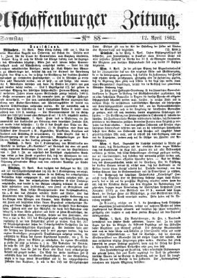 Aschaffenburger Zeitung Samstag 12. April 1862