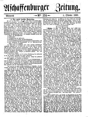 Aschaffenburger Zeitung Mittwoch 1. Oktober 1862