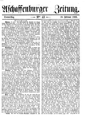 Aschaffenburger Zeitung Donnerstag 19. Februar 1863
