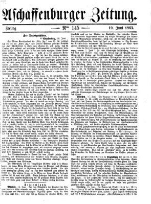 Aschaffenburger Zeitung Freitag 19. Juni 1863