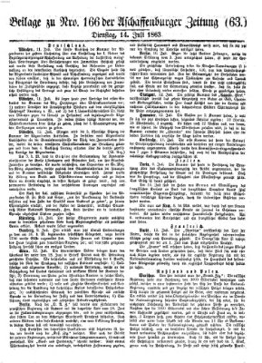 Aschaffenburger Zeitung Dienstag 14. Juli 1863