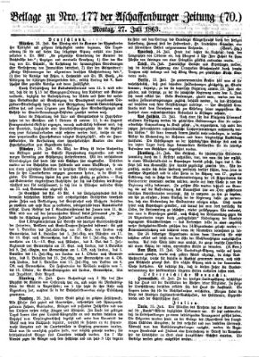 Aschaffenburger Zeitung Montag 27. Juli 1863