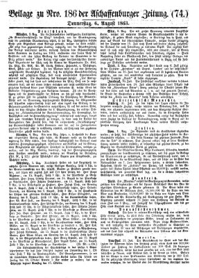Aschaffenburger Zeitung Donnerstag 6. August 1863