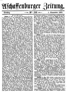 Aschaffenburger Zeitung Dienstag 1. September 1863