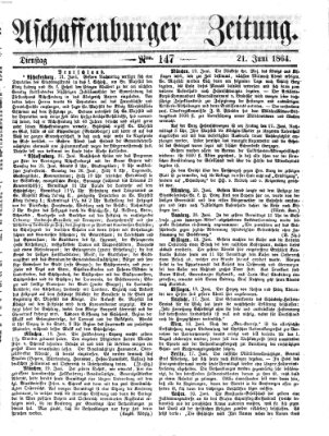 Aschaffenburger Zeitung Dienstag 21. Juni 1864