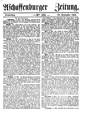 Aschaffenburger Zeitung Donnerstag 29. September 1864