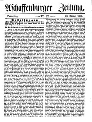 Aschaffenburger Zeitung Donnerstag 26. Januar 1865