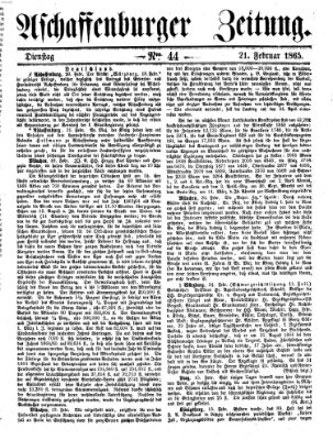 Aschaffenburger Zeitung Dienstag 21. Februar 1865