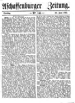 Aschaffenburger Zeitung Dienstag 20. Juni 1865