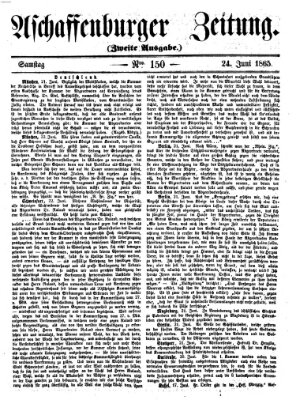 Aschaffenburger Zeitung Samstag 24. Juni 1865