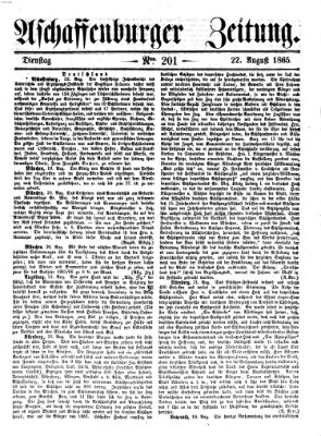 Aschaffenburger Zeitung Dienstag 22. August 1865