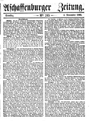 Aschaffenburger Zeitung Samstag 4. November 1865