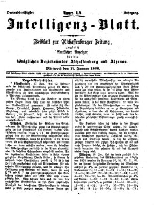 Aschaffenburger Zeitung Mittwoch 17. Januar 1866