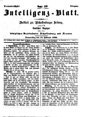 Aschaffenburger Zeitung Donnerstag 15. Februar 1866