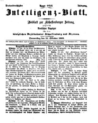 Aschaffenburger Zeitung Donnerstag 11. Oktober 1866