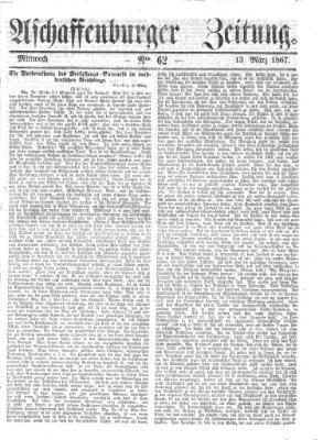 Aschaffenburger Zeitung Mittwoch 13. März 1867