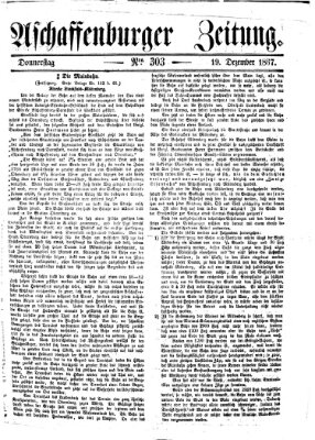 Aschaffenburger Zeitung Donnerstag 19. Dezember 1867