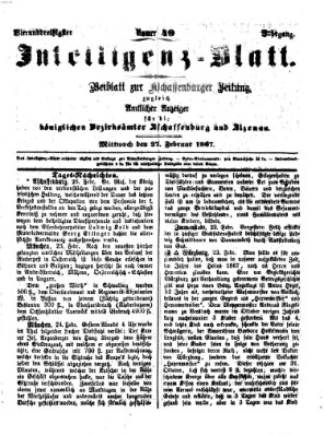 Aschaffenburger Zeitung Mittwoch 27. Februar 1867