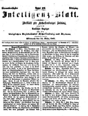 Aschaffenburger Zeitung Mittwoch 13. März 1867