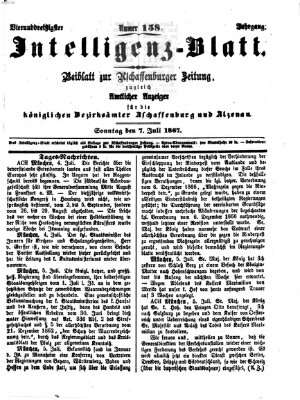 Aschaffenburger Zeitung Sonntag 7. Juli 1867
