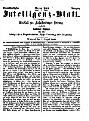Aschaffenburger Zeitung Mittwoch 7. August 1867