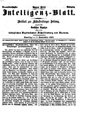 Aschaffenburger Zeitung Samstag 7. September 1867