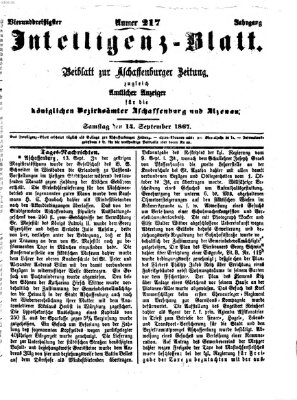 Aschaffenburger Zeitung Samstag 14. September 1867