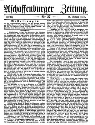 Aschaffenburger Zeitung Freitag 31. Januar 1868