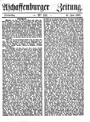 Aschaffenburger Zeitung Donnerstag 25. Juni 1868