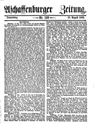 Aschaffenburger Zeitung Donnerstag 20. August 1868