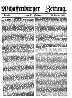Aschaffenburger Zeitung Dienstag 27. Oktober 1868