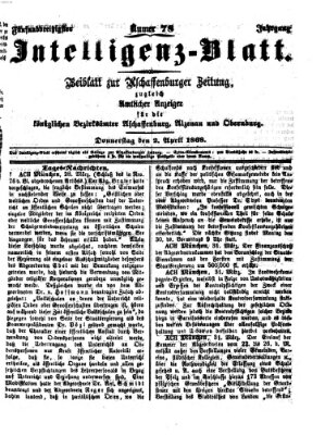 Aschaffenburger Zeitung Donnerstag 2. April 1868