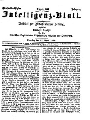 Aschaffenburger Zeitung Samstag 11. April 1868