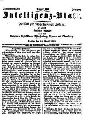 Aschaffenburger Zeitung Freitag 24. April 1868