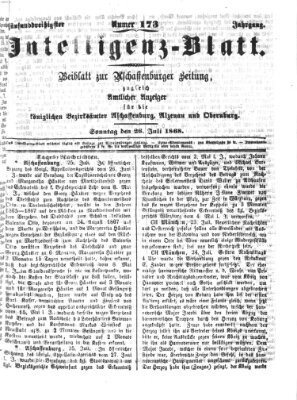 Aschaffenburger Zeitung Sonntag 26. Juli 1868