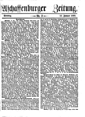 Aschaffenburger Zeitung Sonntag 10. Januar 1869