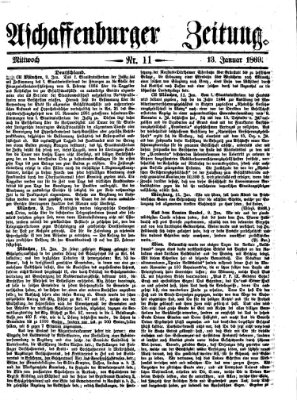 Aschaffenburger Zeitung Mittwoch 13. Januar 1869