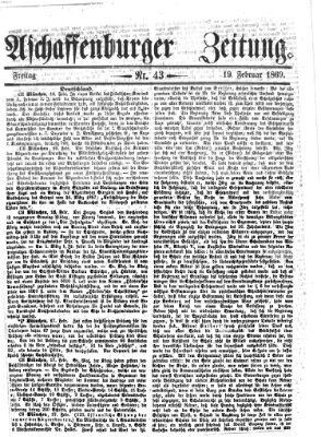 Aschaffenburger Zeitung Freitag 19. Februar 1869