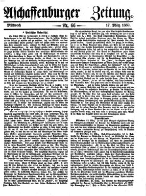 Aschaffenburger Zeitung Mittwoch 17. März 1869
