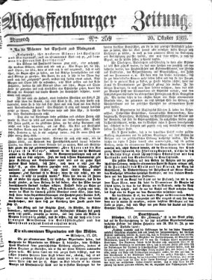 Aschaffenburger Zeitung Mittwoch 20. Oktober 1869