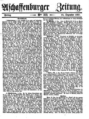 Aschaffenburger Zeitung Freitag 10. Dezember 1869