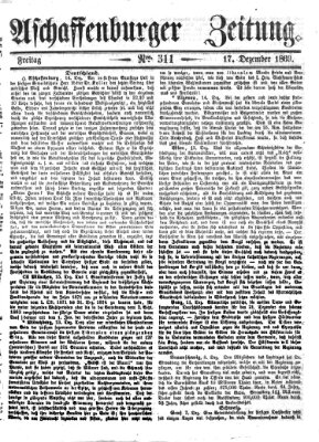 Aschaffenburger Zeitung Freitag 17. Dezember 1869