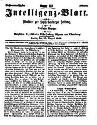 Aschaffenburger Zeitung Freitag 20. August 1869