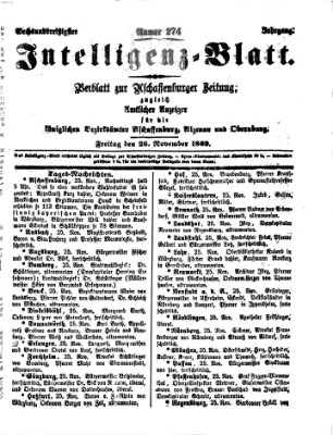 Aschaffenburger Zeitung Freitag 26. November 1869