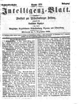 Aschaffenburger Zeitung Mittwoch 1. Dezember 1869