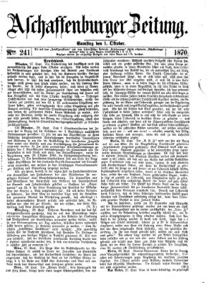 Aschaffenburger Zeitung Samstag 1. Oktober 1870